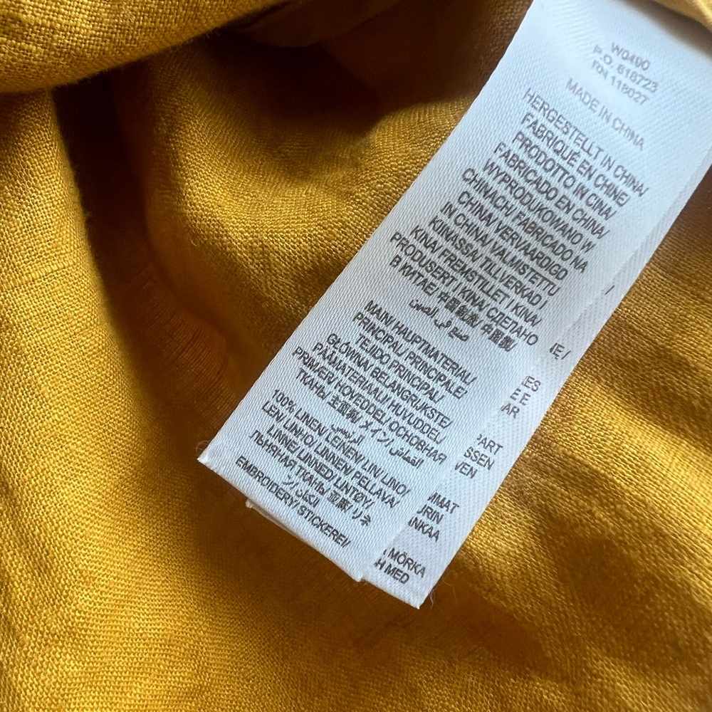 Boden Laura 100% Linen Embroidered Shift Dress in Tuscan Sun Yellow - Size 8 - Picture 7 of 12